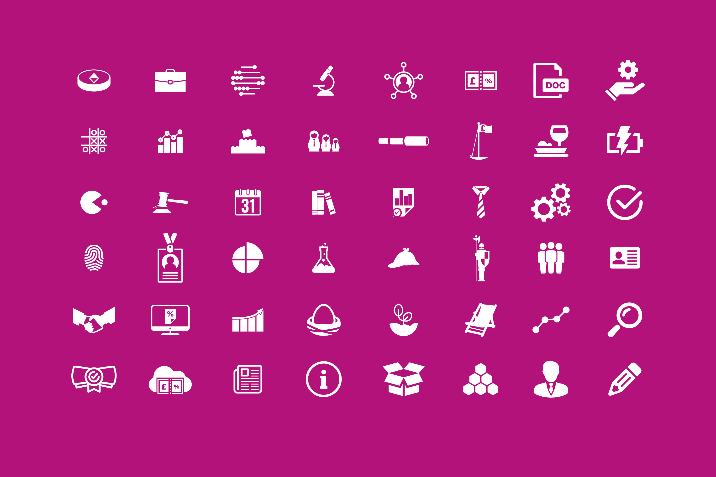 Service icons developed for Randall & Payne by Mighty, digital agency