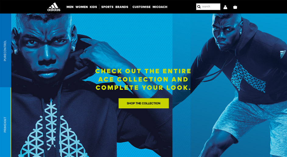 Adidas using duotone design