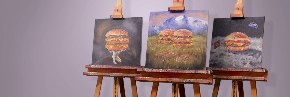 McDonald's Facebook Live burger art show 