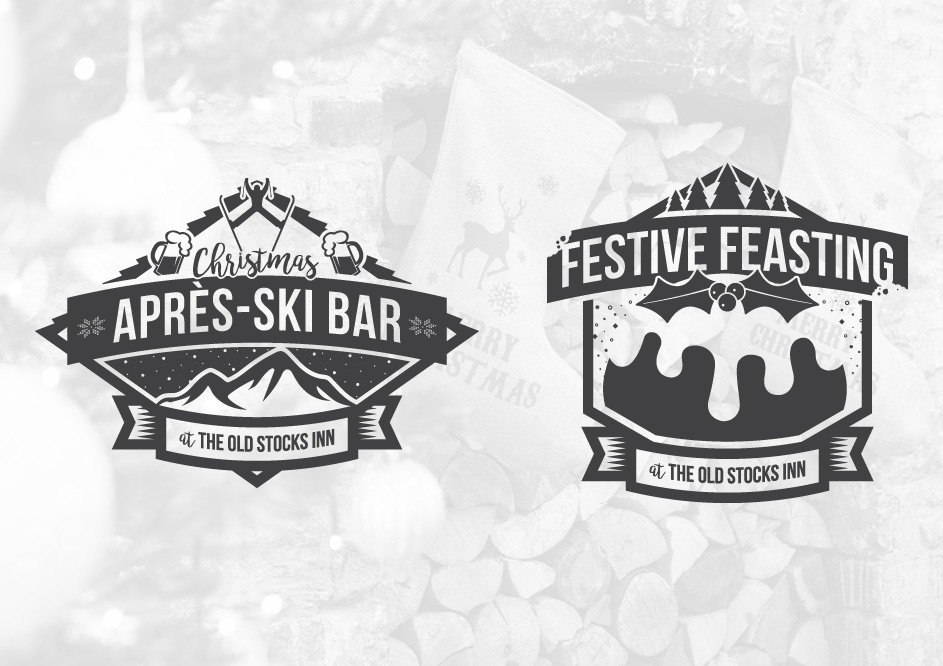 Christmas icons designed by Mighty for The Old Stocks Inn