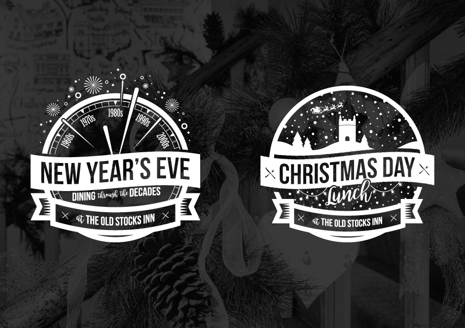 Christmas icons developed for The Old Stocks Inn by Mighty