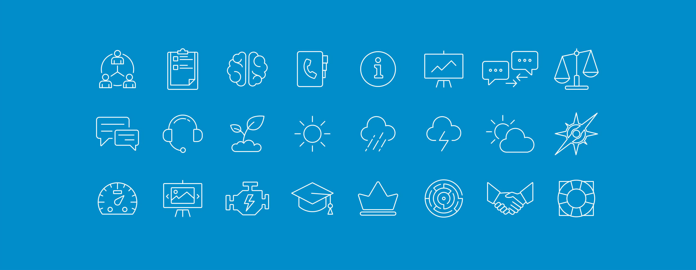 Brand icons developed for The Growth Hub by Mighty, design agency Cheltenham