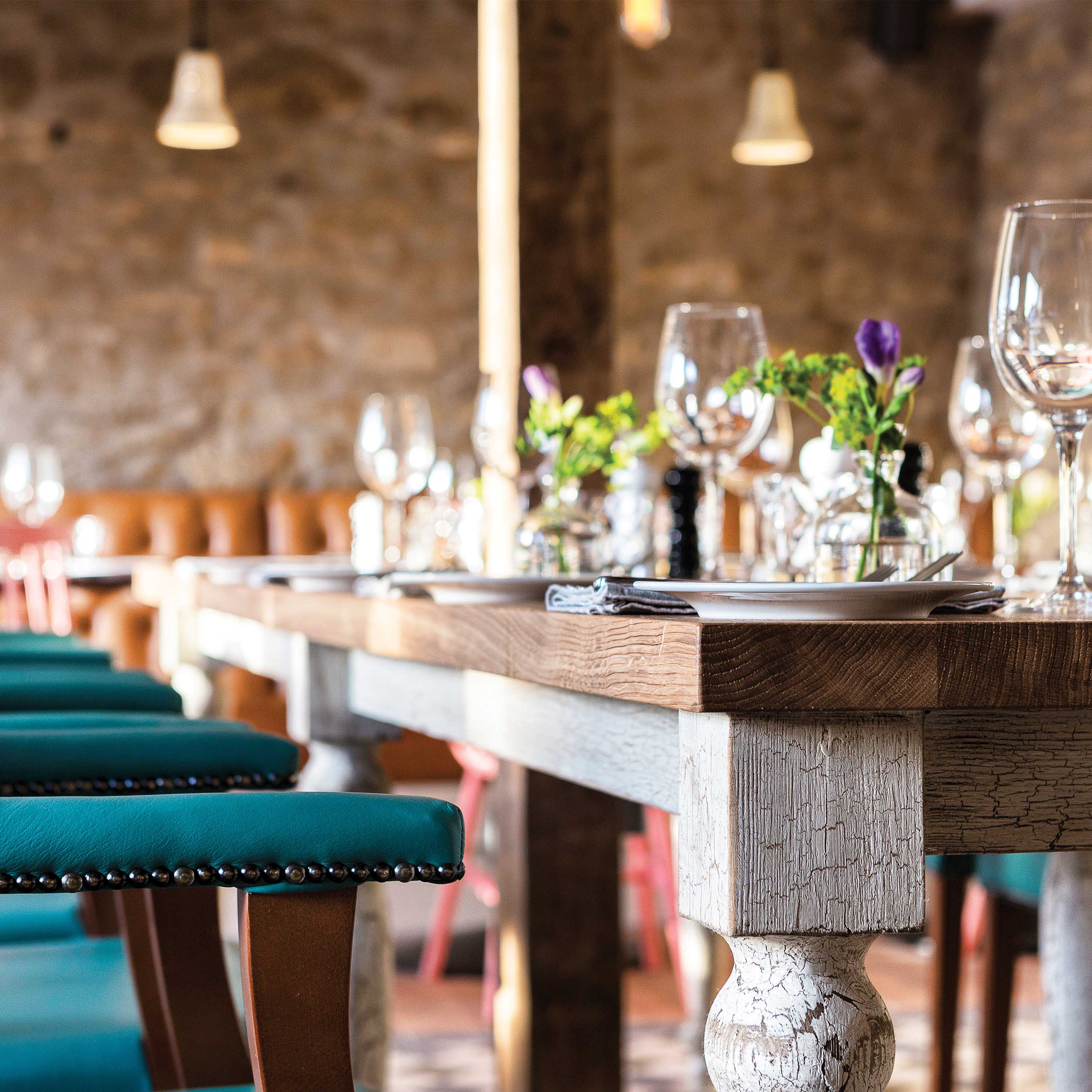 Hotel restaurant photography for The Old Stocks Inn by Mighty, hotel marketing agency